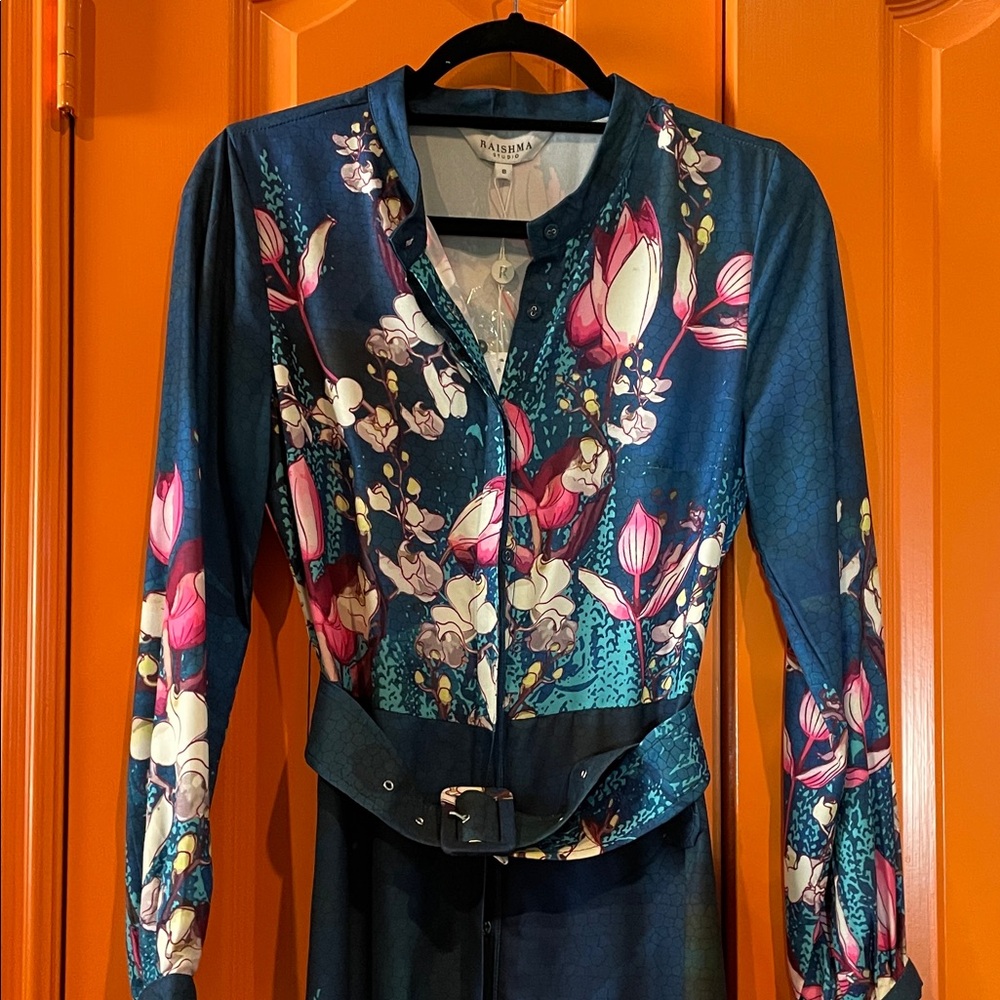 Floral Maxi Dress with Belt